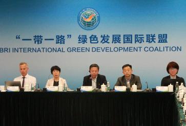 Panelists at WRI China's "Belt and Road" project green development guide roundtable