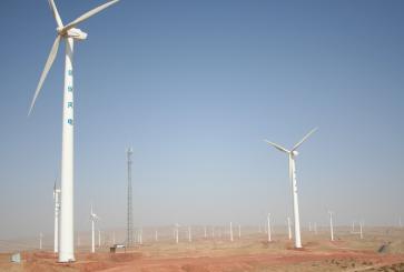 Wind turbines in Ningxia, China.