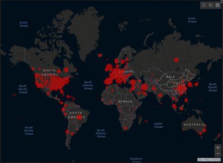 Map of confirmed coronavirus cases