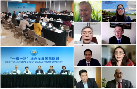 Image collage of WRI China's "Belt and Road" project green development guide roundtable