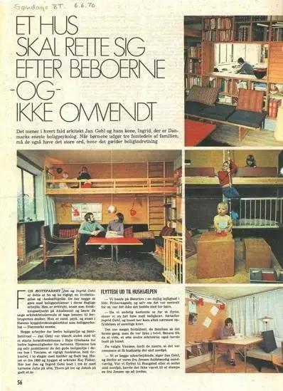 1970年，丹麦一家报纸关于盖尔夫妇的报道，图片来自Gehl