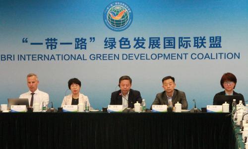 Panelists at WRI China's "Belt and Road" project green development guide roundtable