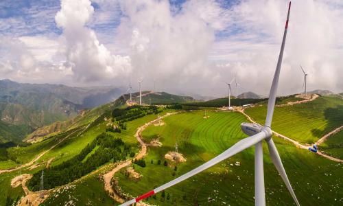 Wind farm in Shaanxi province in northern China